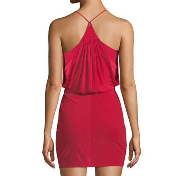 MISA LOS ANGELES SZ M Red Domino Sleeveless V-Neck Mini Dress NWT B14 - Picture 2 of 10